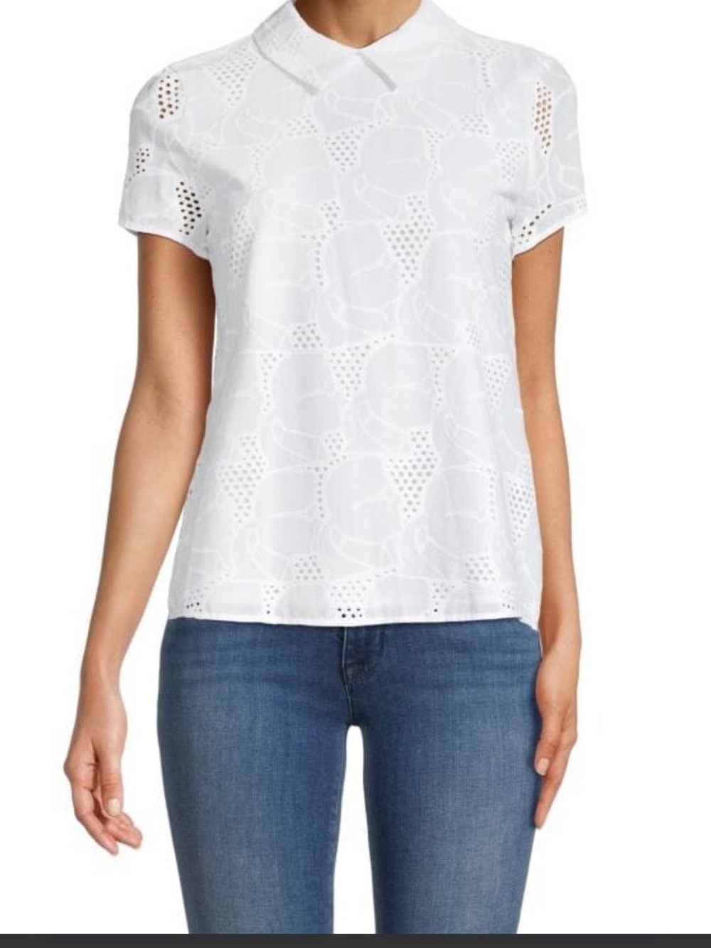 White, short sleeve, Karl Lagerfeld Paris blouse